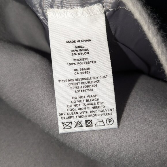 THEORY Reversible Boy Coat Doubleface Wool Jacket Pockets Size Med Grey Blazer - Picture 11 of 11